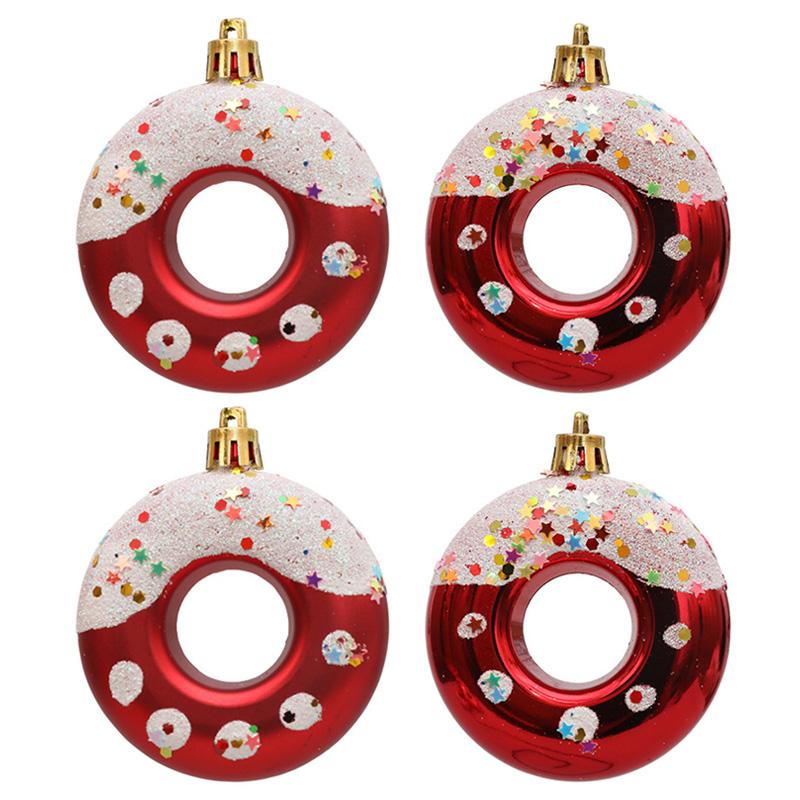 4Pcs Lovely Donut Christmas Tree Decoration Christmas House Hanging Ornament