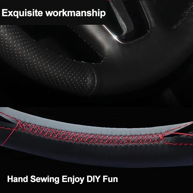 Hand Stitching Car Steering Wheel Cover Wrap for Ford F-150 F150 2026 2026 2026 F150 Lightning 2026 2026