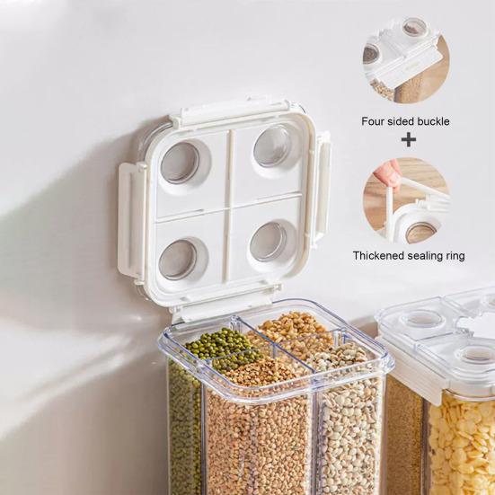 Contenitore per cereali multi-scomparto Barattolo per la conservazione con coperchio Buona tenuta Zucchero Cereali