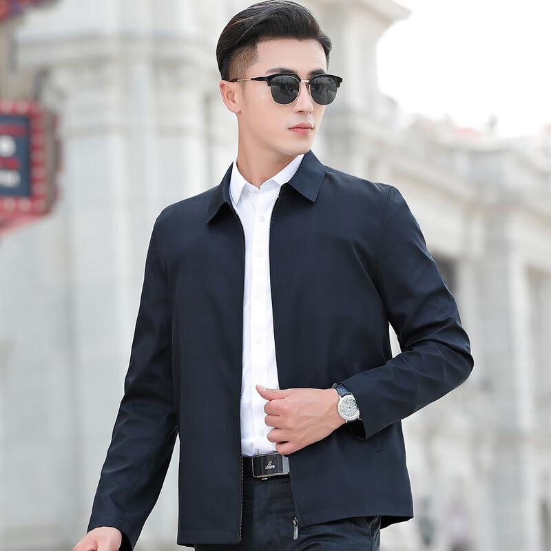 FORTEI Men's Business Casual Lightweight Windproof Lapel Jacket