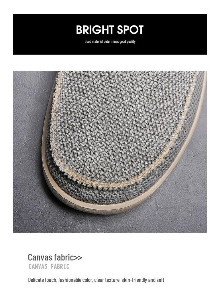 Men's Casual Lightweight Breathable Slip-On Canvas Loafers with Elastic Band