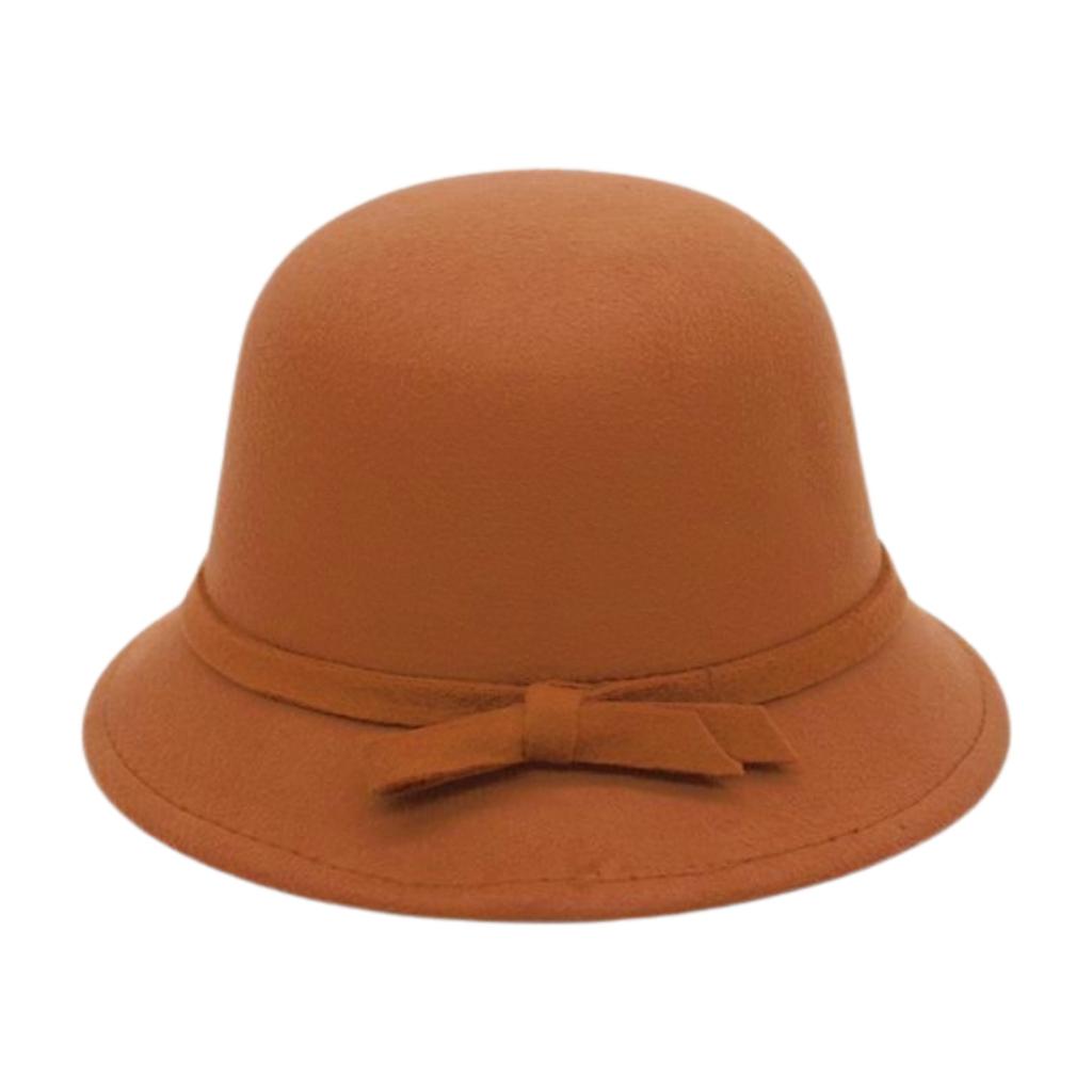 British Style Versatile Solid Color Felt Hat Elegant High Sense Dome Hat Retro Flower Pot Hat