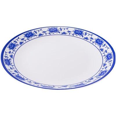 Chiński Niebiesko-Biały Płaski Talerz z Melaminy