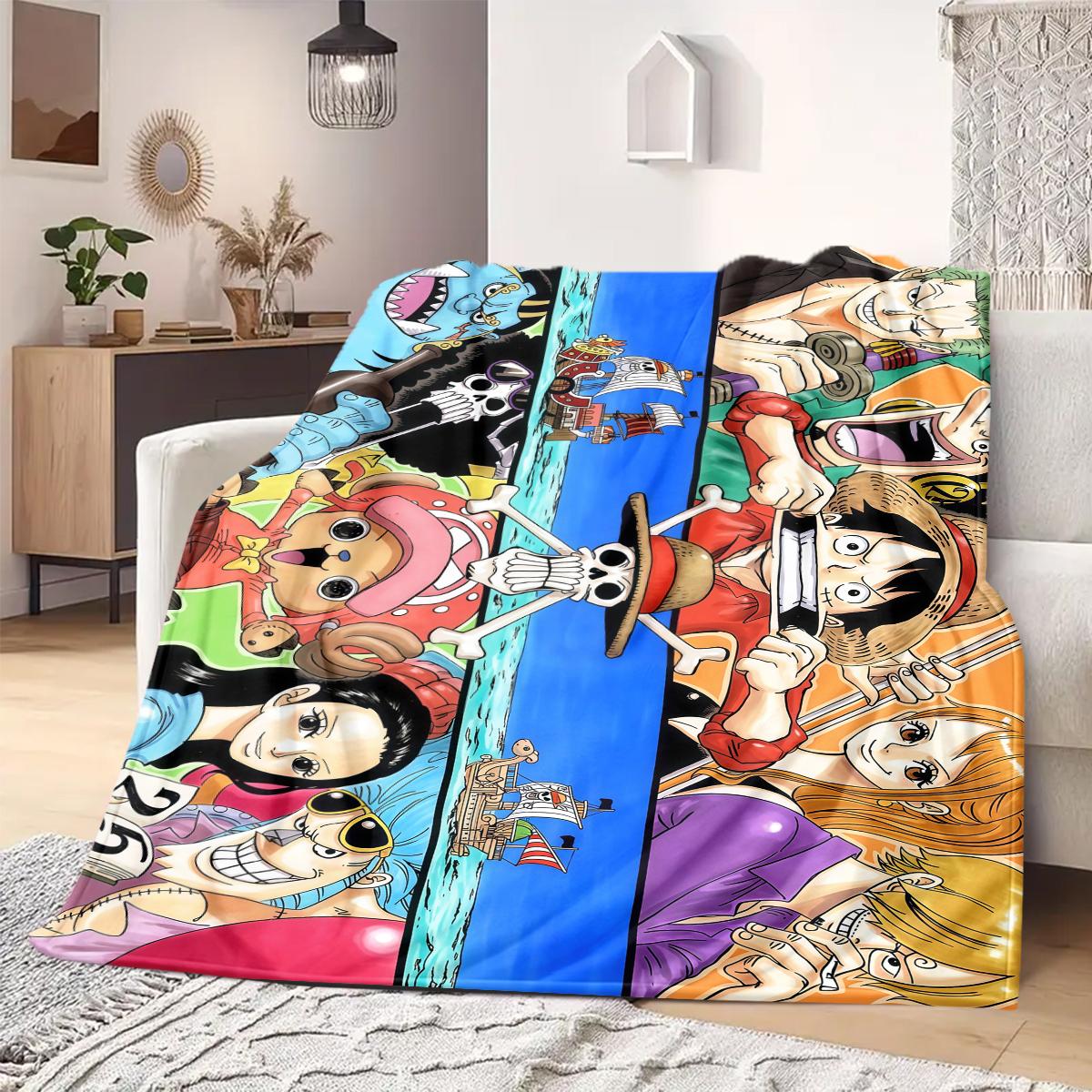 

ONE PIECE Print Blanket Warm Comfortable Flannel Blanket Suitable for Bedrooms,Sofas, Beds,Chairs,Travel 80 75x90cm