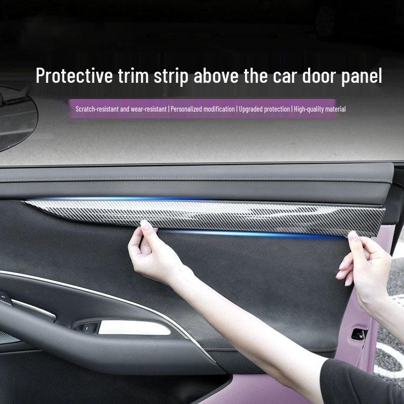 Xiaomi SU7 Carbon Fiber Car Door Panel Decorative Stickers - Aesthetic Interior Accessories