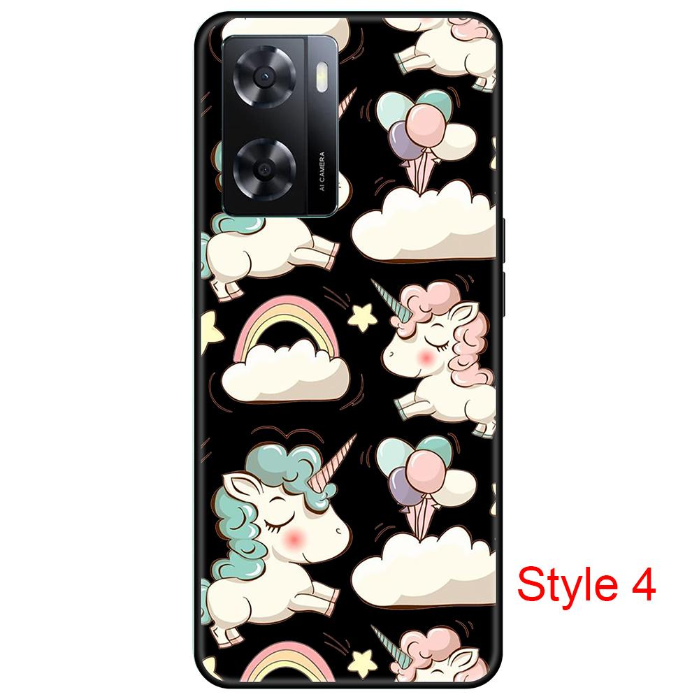 for Oppo A57 4G Black Case Cute Cartoon Soft Silicon shockproof Back Cover 6.56inch Full protection bumper PFTM20