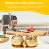 Stainless Steel Sugar Jars Salt Spice Condiment Containers with Glass Lids and Spoon Rust-proof Kitchen Condiment Storage Bowls