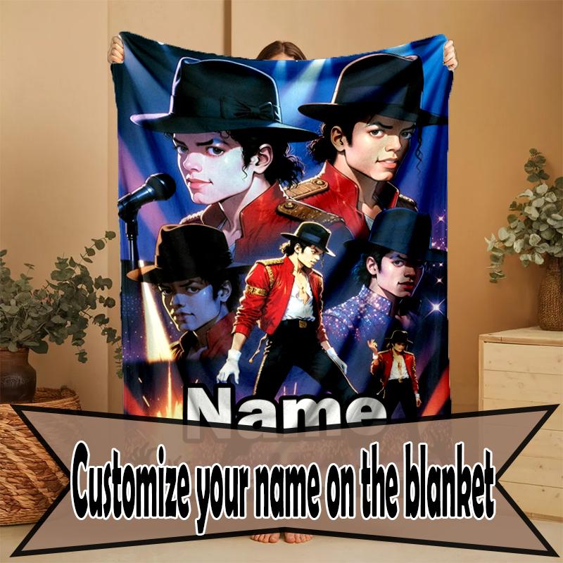 Individuell personalisierte Michael Jackson Print Decke, Heimdekoration, Schlafzimmer, Sofa, Camping, Couch, Geschenke für Geburtstag Weihnachten