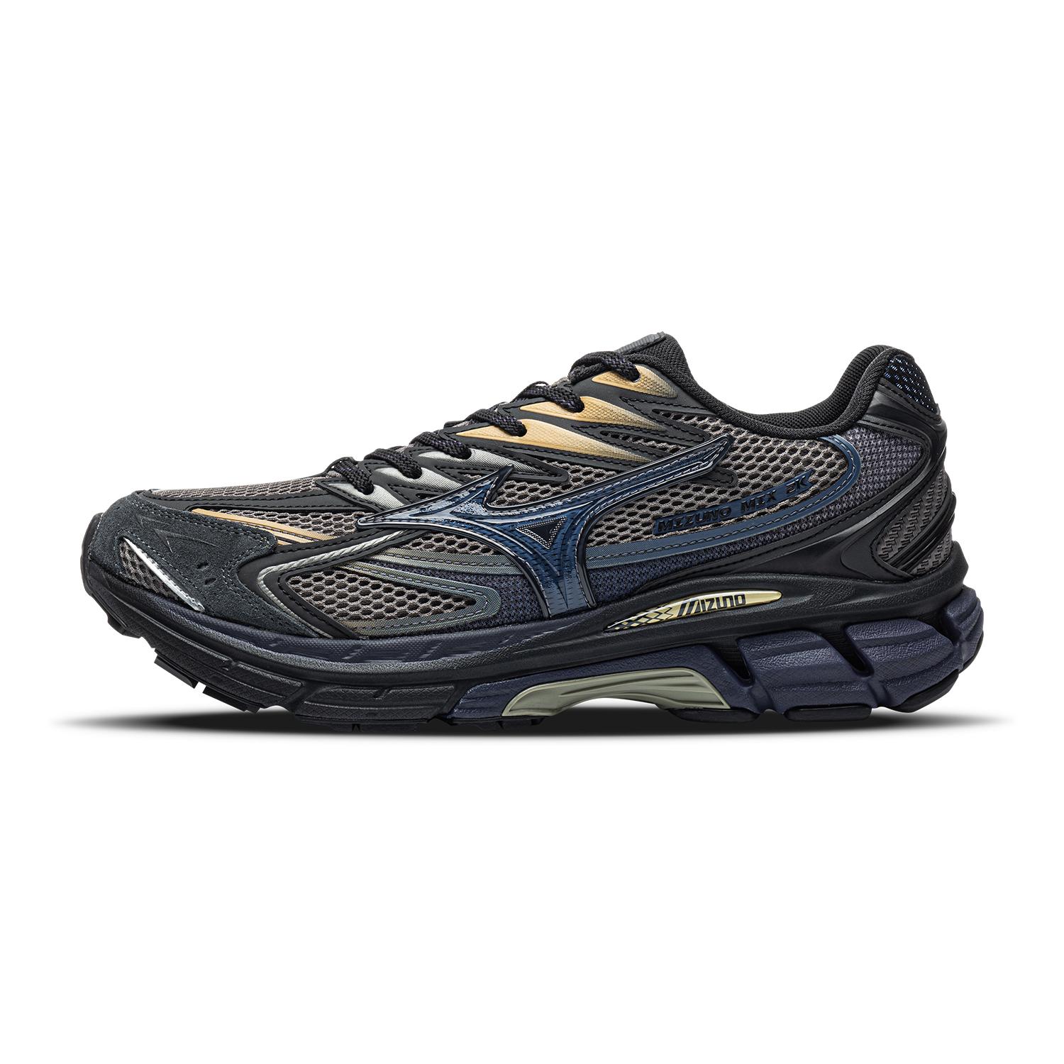 Chaussures de course Mizuno Unisexes Basses Noir Carbone/Gris Foncé/Bleu Clair 42.5