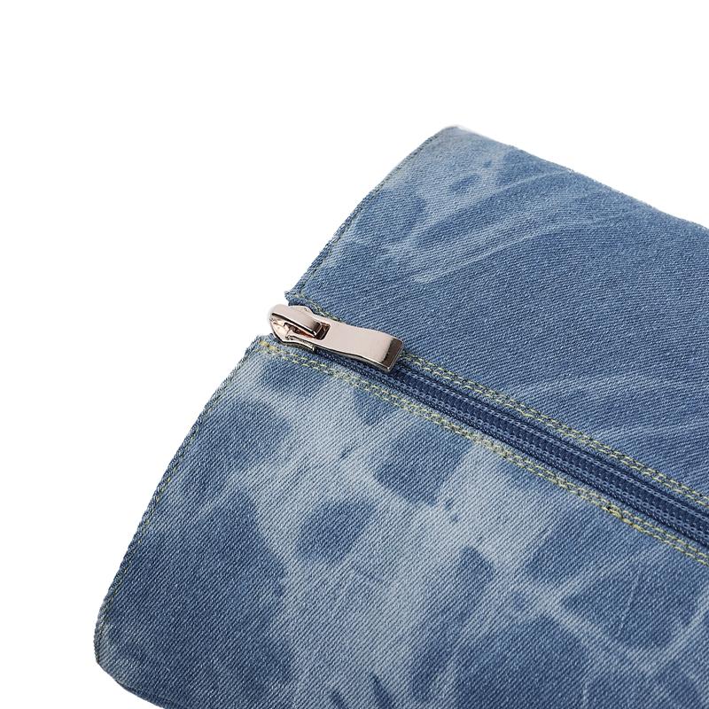 Fashion Kaky's New Round Head Waterproof Platform Denim High Heel Women's Boots Large High Barrel Boots Long Boots