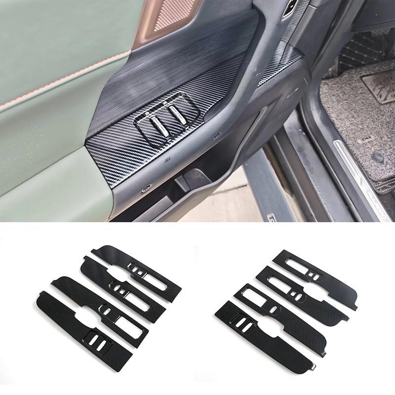 For Chery Jaecoo J6 Icar 03 2024-2026 ABS Carbon Fiber Car Door Window Button Frame Cover Trim Interior Car Accessories LHD RHD