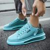 Fashion Spring Leather Green Platform Sneakers Men Thick Sole Air Cushion Running Shoes For Men 2025 Fashion Trainers Men's Sports Shoes