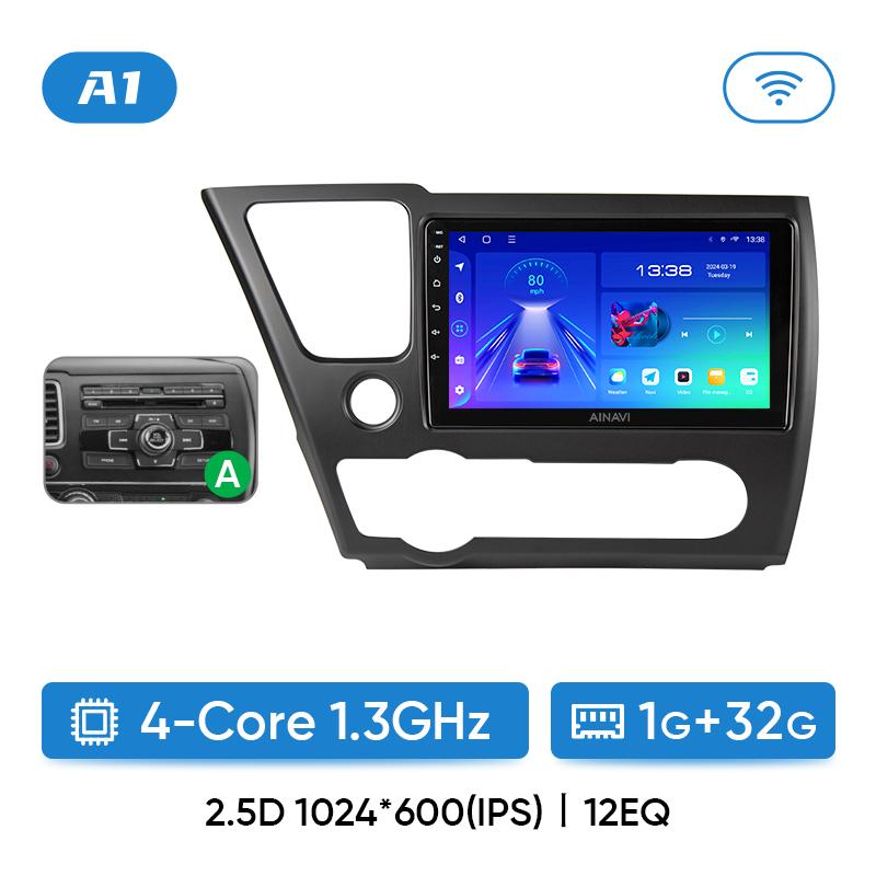 

Ainavi Автомагнитола для Honda Civic 9 9th US Sender Coupe Carplay Android auto Qualcomm Автомобильная стереосистема Мультимедийный проигрыватель DSP 48EQ 2 din