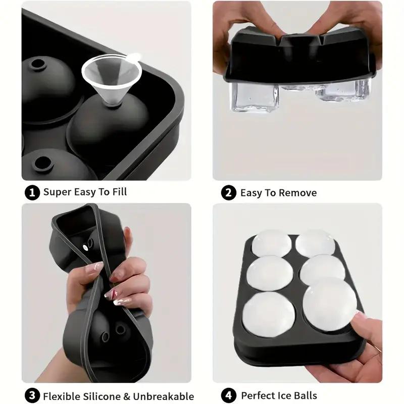 Easy-Release Food-Grade Silicone Ice Cube and Ball Mold for Quick-Freezing At Home