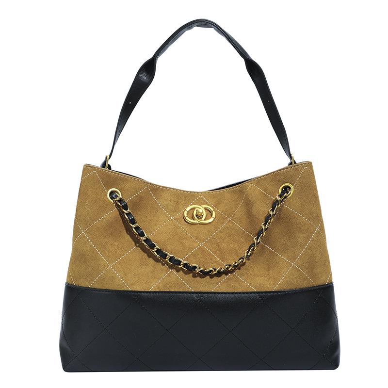 Retro Suede Portable Commuter Bag Women's 2025 New Trendy Fashion Tote Bag Versatile Large-capacity Bucket Bag