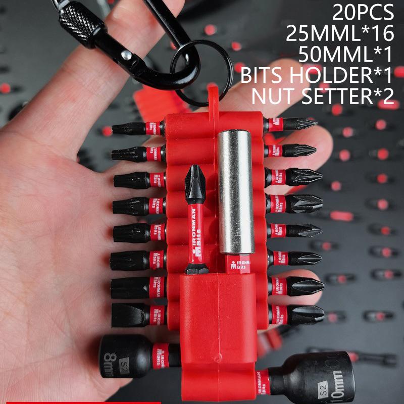 

1 Набор Магнитных S2 Стальных Мульти-Драйверных Бит И Держатель Бит Набор Ударных Бит Для Отвертки С Органайзером-Рукавом