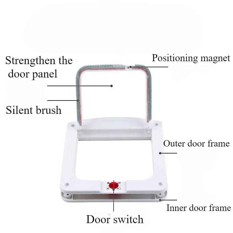1Pc Cat Dog Flap Door With 4 Way Locking Kitten Small Pet Dual Entry And Exit Door Weatherproof Pet Safety Doors Weatherproof