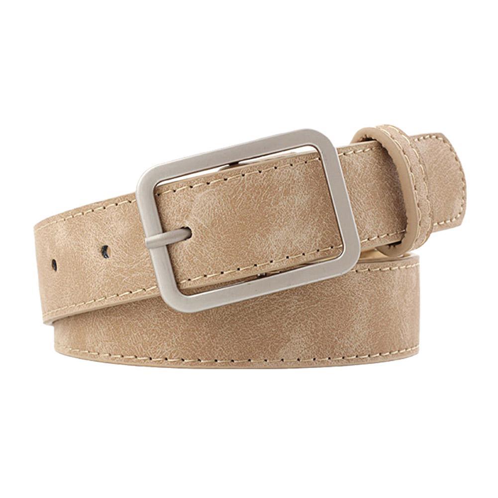 Men Women Belt Fashion Synthetic Leather Vintage Belt Button Versatile Square And Simple Belt P B1X4