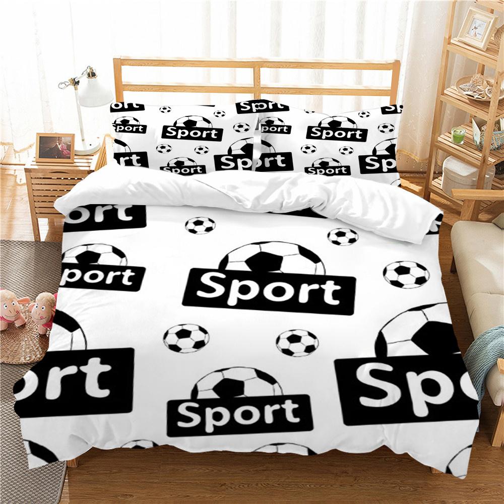 Hot Sell Football Bedding Cover Suit Scripes Unique Design Duvet Cover Set Soccer Bed Clothes Polyester Home Textiles Man Single Size Quilt Cover