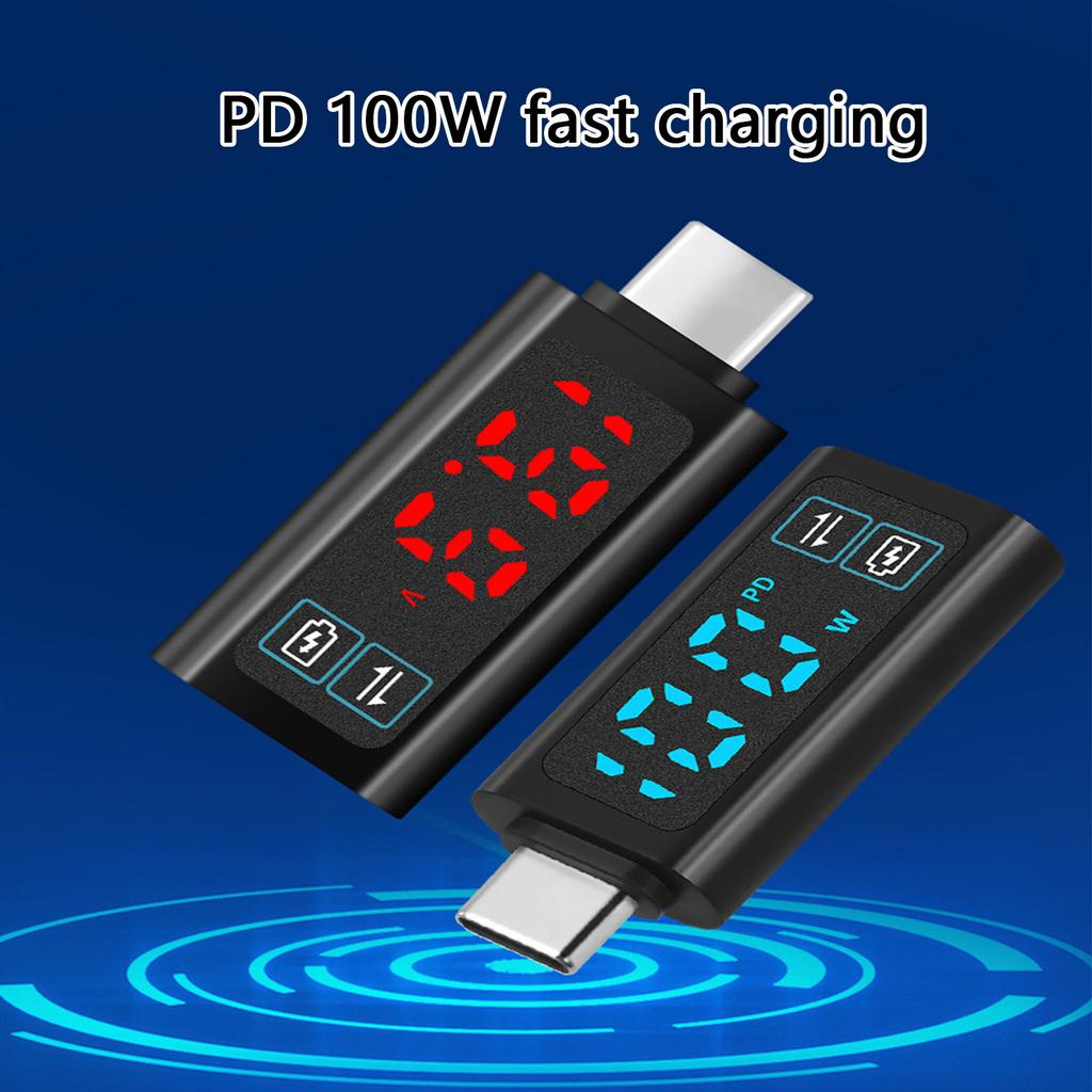 Type C Adapter USB C To USB C Adapter PD100W Fast Charger For Quick Charge And Data Transfer Real Time Power Monitoring