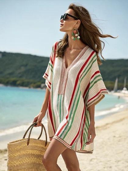 Y vacation bikini blouse sunscreen printed beach skirt European and American new models