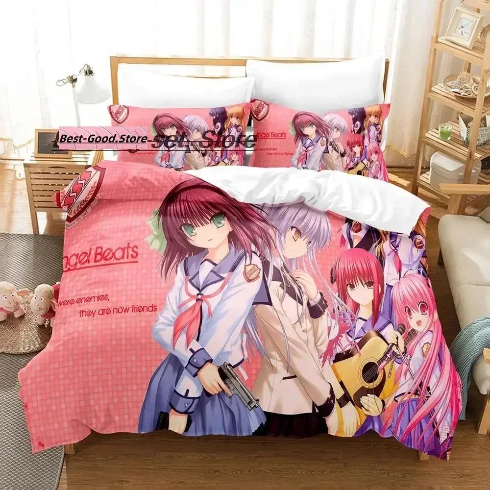 Top  Angel Beats Bedding Set Duvet Cover Full Queen King Size Pillowcase Bed Printed Bed Set Aldult Kid Bedroom Single Twin