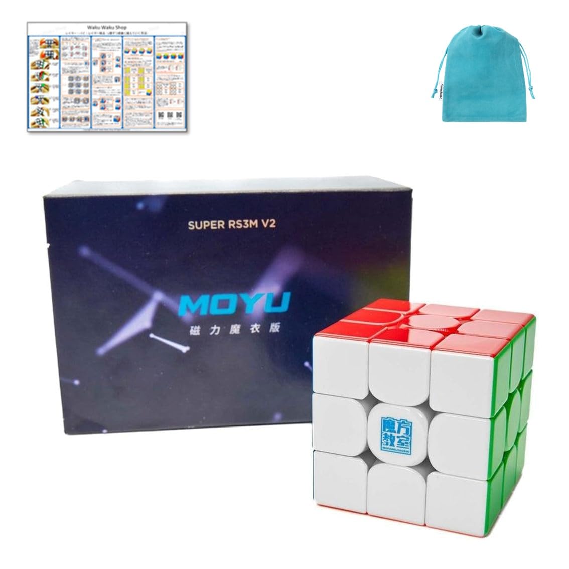 

Kancharo Moyu Super RS3M V2 Series [Japanese Cube Strategy Guide & Pouch IncludedAuthentic] Cube for Competitions (Stickerless, Magnetic UV-Coated)