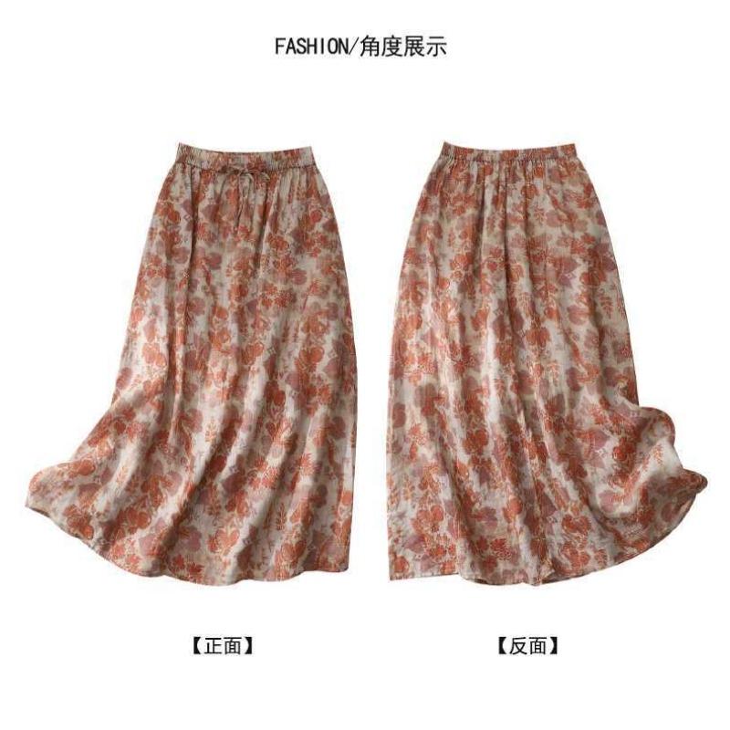 Sukně s vysokým pasem a úzkým střihem s volnou midi sukní