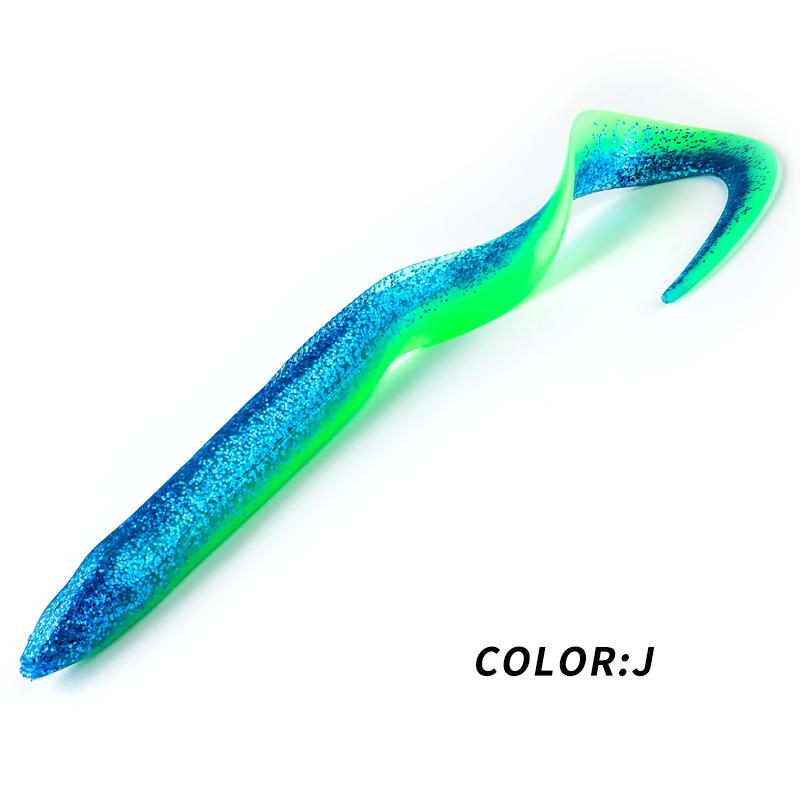 BEARKING Soft Bait Eel Lure with Lead Head Hook, 15cm/20cm for Long Cast Sea Fishing (L45L46)