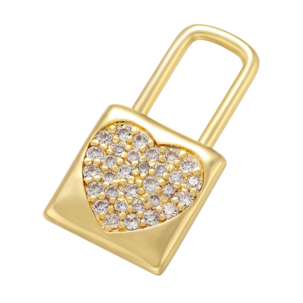 ZHUKOU NEW Gold Key/lock Small Pendant for Women DIY Handmade Necklace Earrings Jewelry Accessories