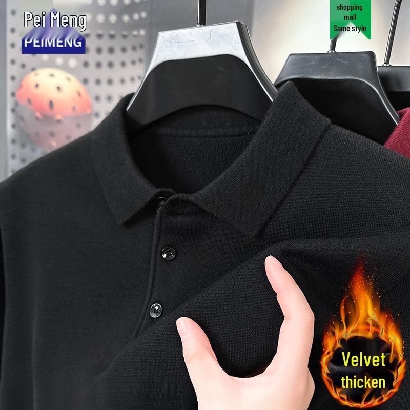 Peimon Men s 2025 Winter Wool Turtleneck Sweater - Fleece-Lined Cashmere Base Layer M (90-120 jin)
