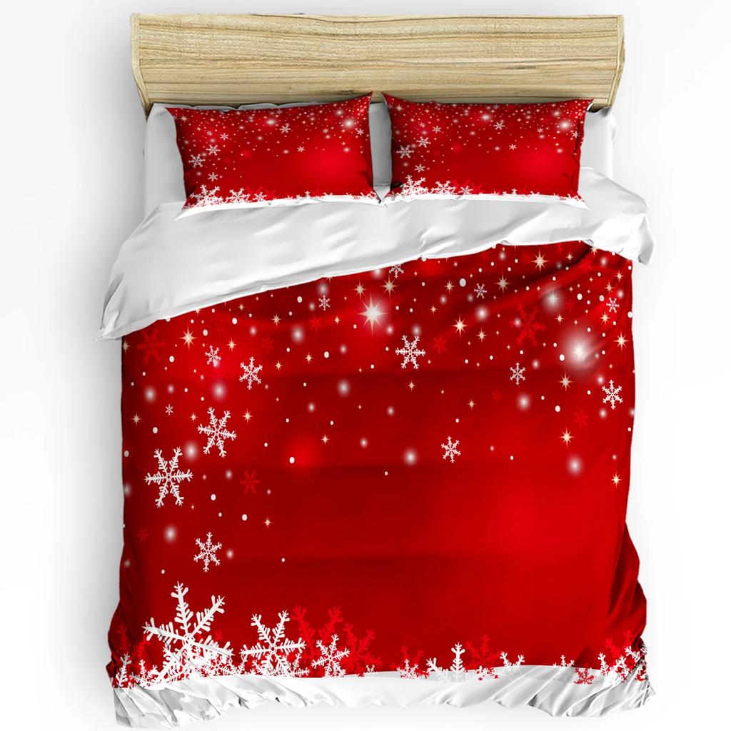 Christmas Snowflake Bird Gift Duvet Cover Bed Bedding Set Home Textile Quilt Cover Pillowcases Bedroom Bedding Set No Sheet