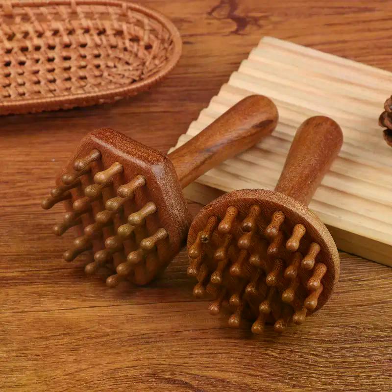 Tragbares Sandelholz Gua Sha Massagegerät Kopf Hals Bein Körper Meridian Massagegerät Lymphatisches Muskelrelief Schmerz Tiefengewebsmassage