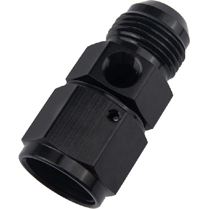 EVIL ENERGY 6AN Male Flare to -6 Female Swivel with 1/8" NPT Gauge Port Fuel Pressure Take off Fitting Adapter Aluminum