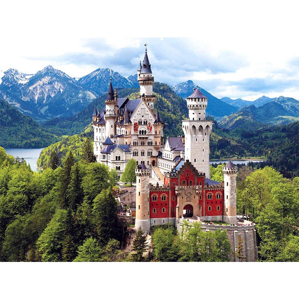 5D DIY Diamond Painting Landscape Castle Full Round Rhinestone Embroidery Cross Stitch Kit Mosaic Picture Home Decoration Gift