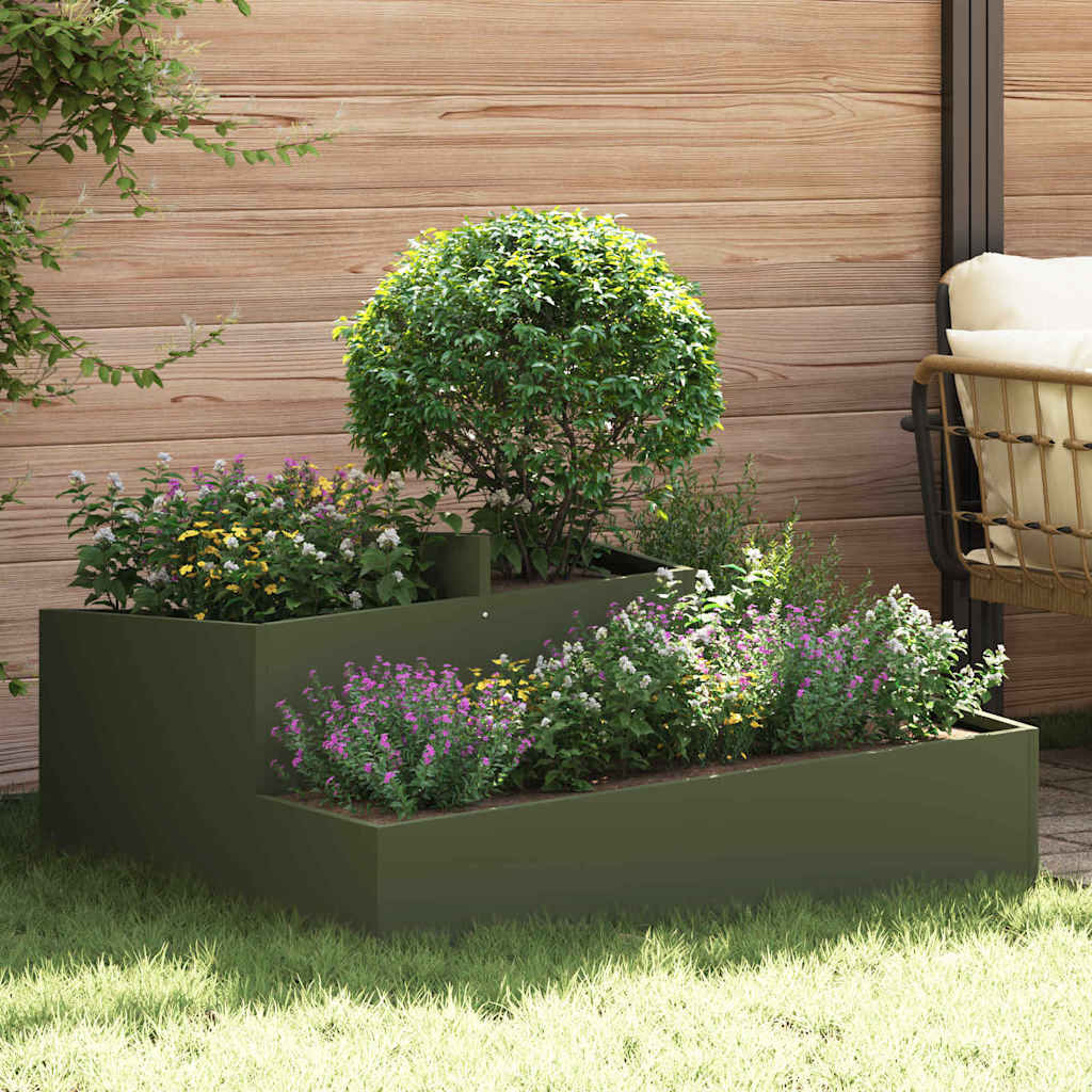 Garden Planter Olive Green 100 X 100 X 50 Cm
