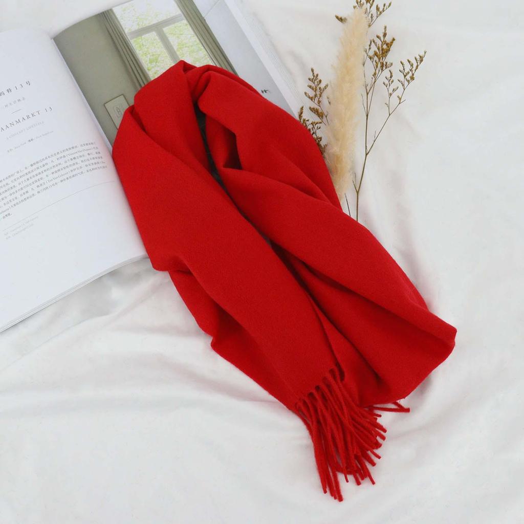 Korean Style 100% Wool Scarf: Women's Autumn/Winter Neck Warmer & Men's Shawl