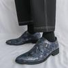 Men Printing Monks Loafers Shoes Wedding Party Shoes Casual Formal Business Leather Dress Prom Nightclub Shoes Plus Size