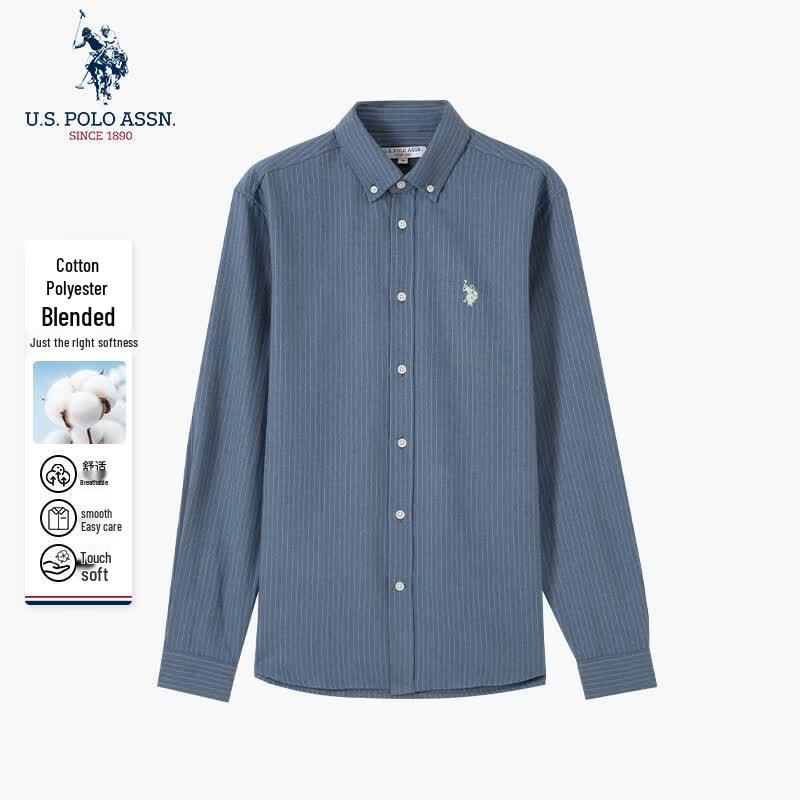 U.S. POLO ASSN. Men s Striped Non-Iron Long-Sleeve Shirt L