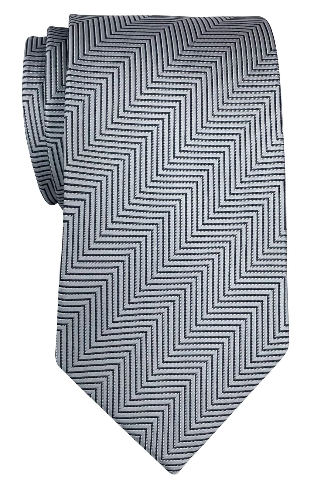(RETREEZ) Herringbone Stripe Pattern Woven Fabric Men s Tie - Gray