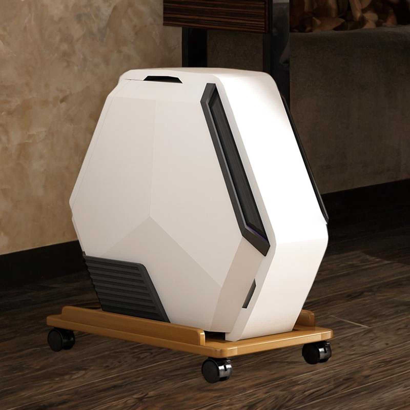 

Подвижный кронштейн для компьютерного хоста, основание настольного корпуса, практичный универсальный многоцелевой деревянный держатель with Wheels