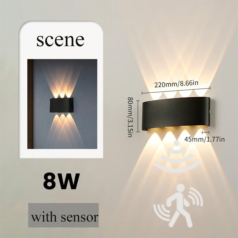 LED Wall Lamp LED Bulb Outdoor Motion Sensor Light Waterproof IP66 Wall Light Porch Garden Lights Living Room Street Stairs
