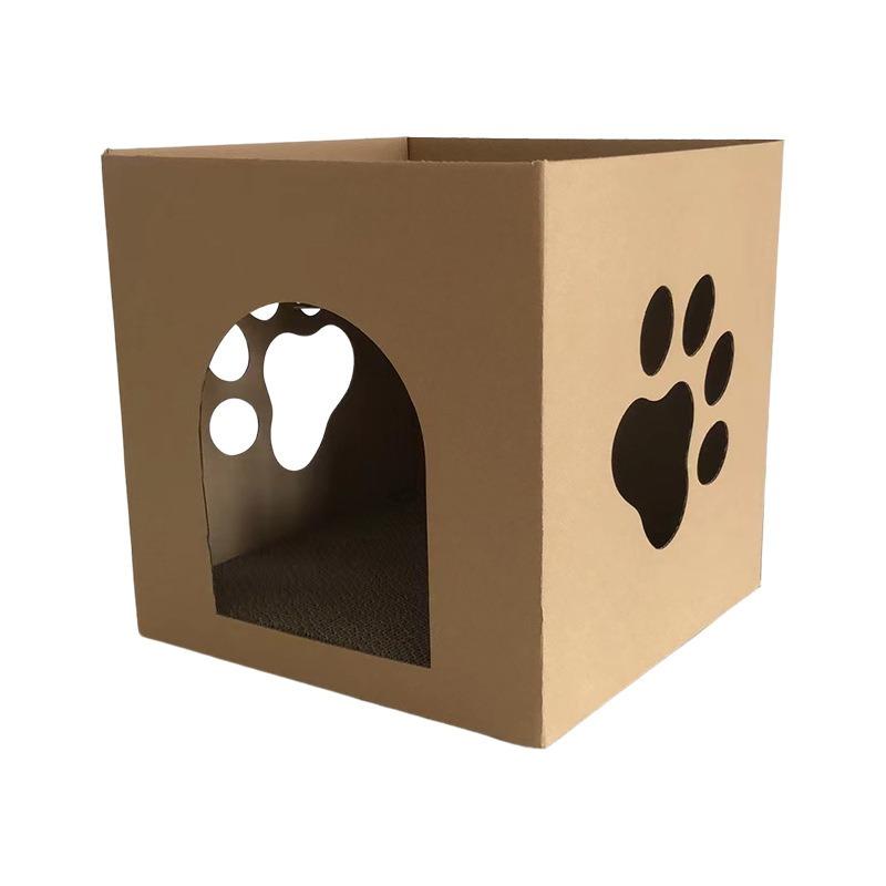 In 1 Corrugated Paper Cat Bed Cat Scratcher Double Layer Cat House Pet Supply