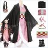 Cosplay Anime Nezuko Costum Cosplay Kamado Nezuko Perucă Nezuko Accesorii Uniformă Pentru Adulți Copii Petrecere de Halloween Carnaval Comic Con