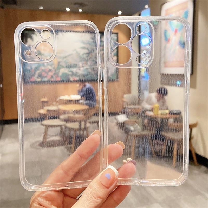 iphone16 all-inclusive transparent mobile phone case x apple 15promax protective case 14 ultra-thin tpu soft case 78plus