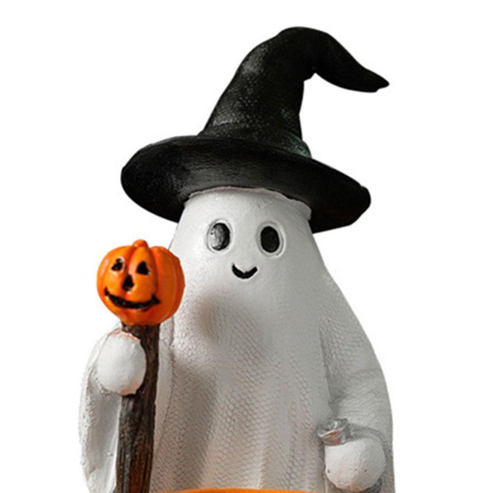 Halloween Resin Ghost Pumpkin Figurine Pumpkin Balloon Figurine for Party Home Table Centerpieces Shelf Ornaments