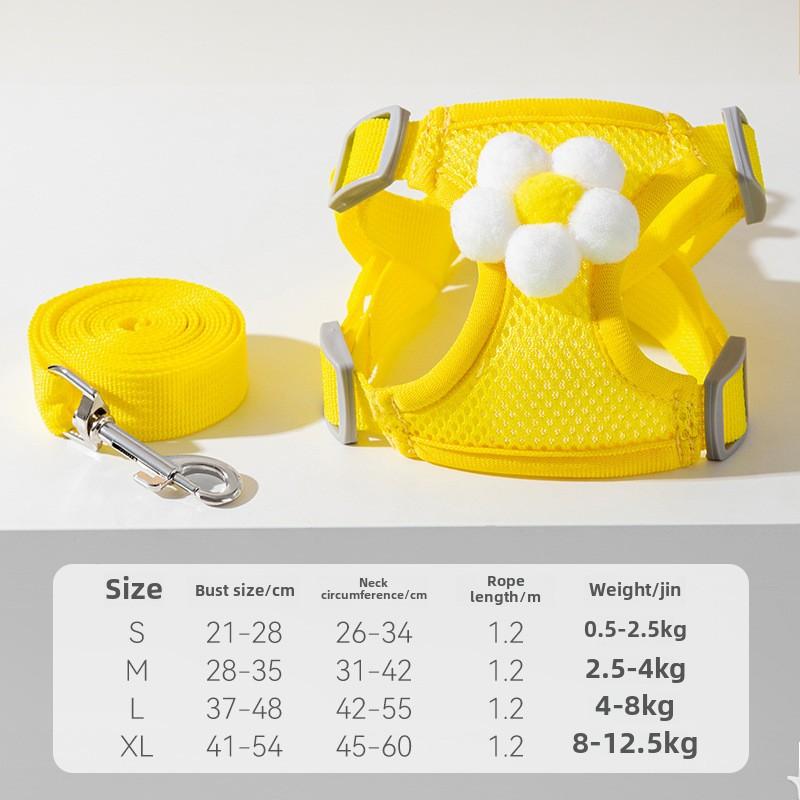 

Весенние и летние трехмерные аксессуары для собак, сетчатый дышащий жилет, поводок для кошек, всесезонный ремень на грудь для домашних животных S