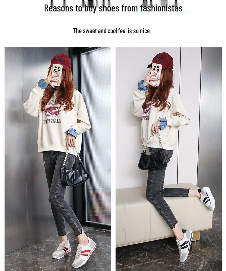 Plus-Size Casual Lace-Up Sneakers - Soft Sole, Versatile Spring & Summer Running Shoes