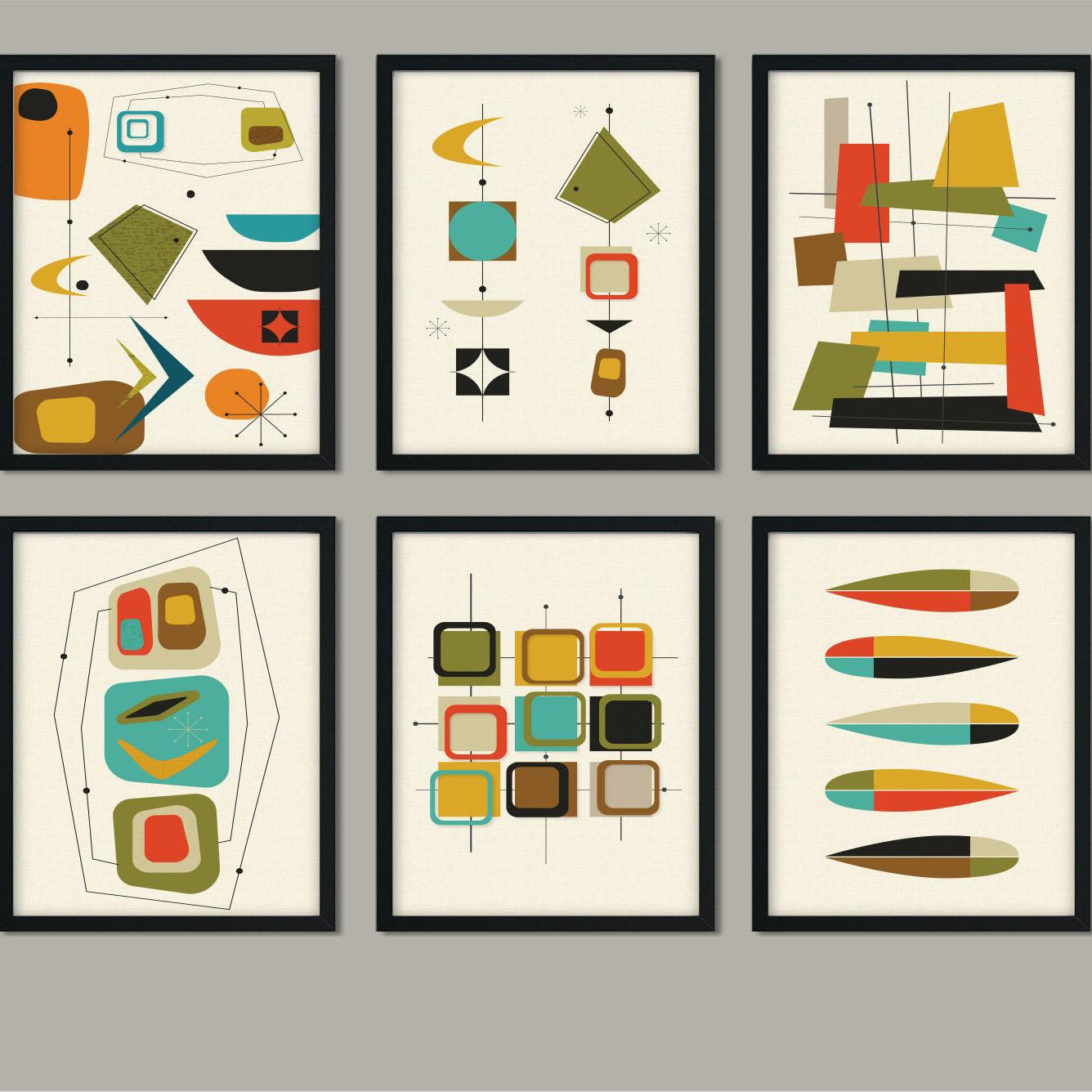 

Средневековый современный абстрактный плакат, набор для печати, винтажный настенный художественный холст, рисунок для гостиной