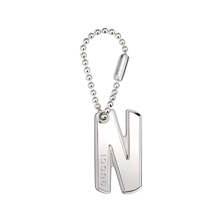 Gucci N Shape Logo Engraved 925 Silver Pendant Women pendant 819194J84008106 F,Silver